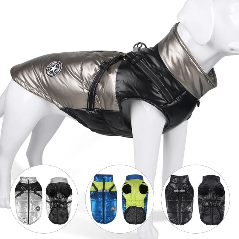 

Cawayi Kennel Winter Thicken Dog Clothing Waterproof Reflective Warm Dog Clothes Jacket Coat for Large Dogs Outside Dog Jacket