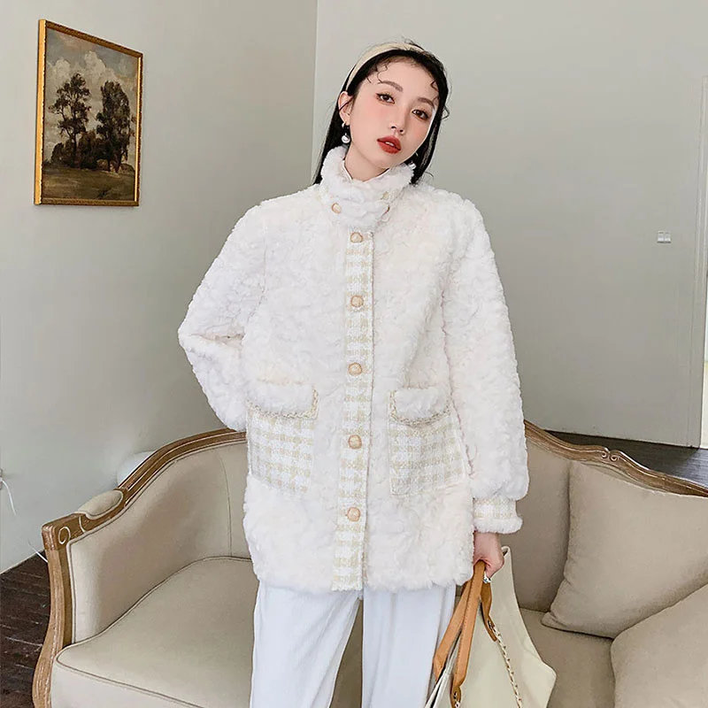 autumn-winter-women-korean-sweet-white-soft-faux-lamb-wool-jacket-stand-up-collar-single-breasted-casual-long-sleeve-short-coat