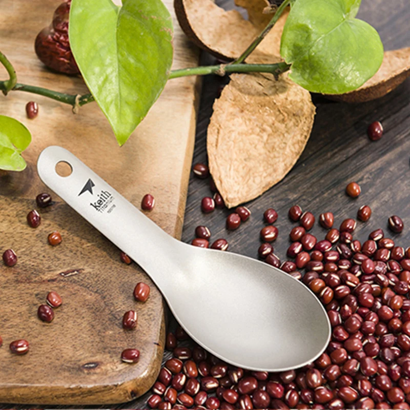Description Picture 2 of itemKeith Titanium Camping Spoon Short Handle 140mm Bacteriostatic Flatware Outdoor Camping Tableware Child Baby Spoon