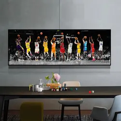 Carteles de tiro clásico de estrella deportiva de baloncesto, impresiones de rey de la bola, Jordan, pintura, lienzo, sala de estar para decoración de arte de pared, figura
