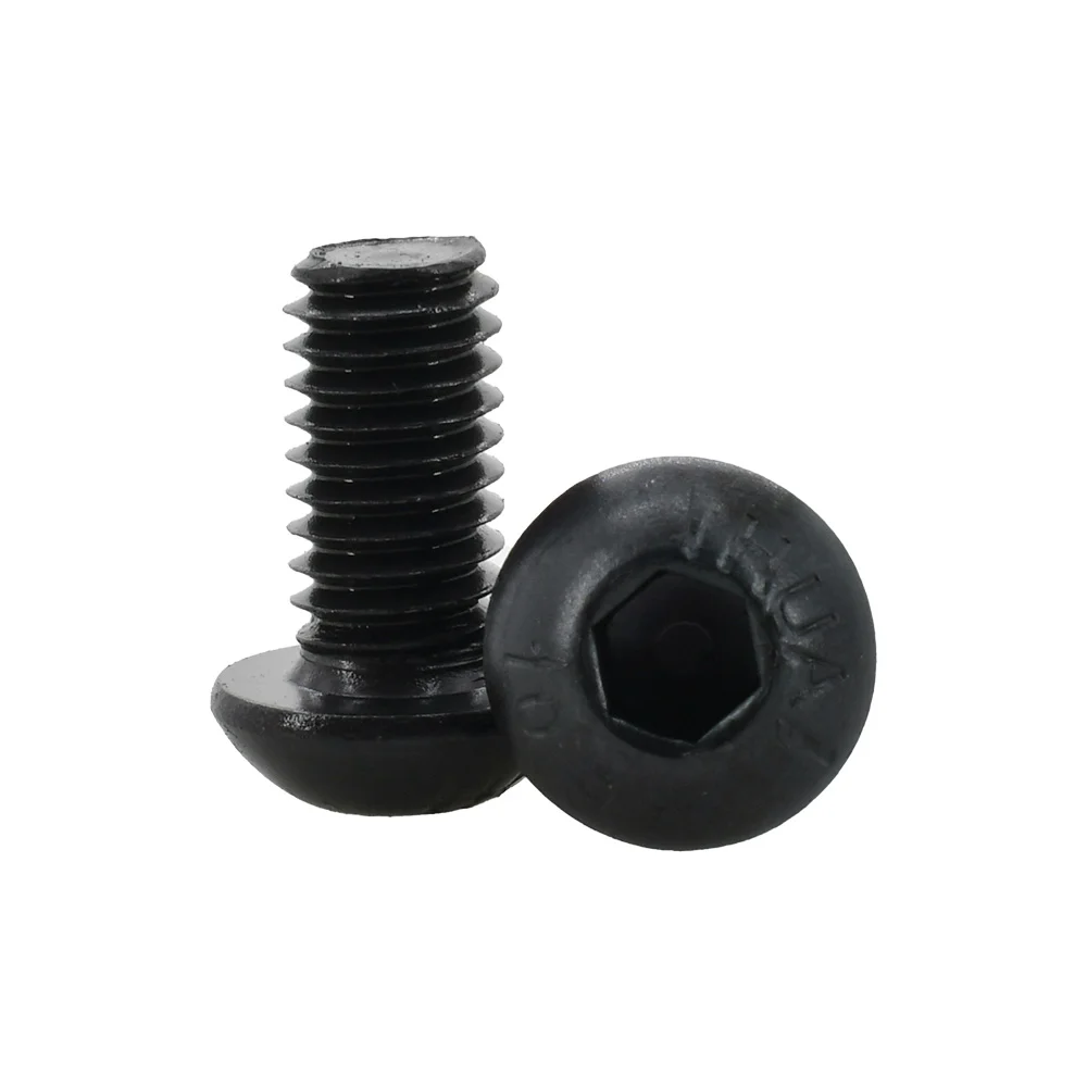 Kit de tuercas de perno Allen hexagonales de acero al carbono negro, pernos de carenado de Motor ISO7380, tornillos de cabeza redonda hexagonal, M2, M3, M4, M5, 10,9