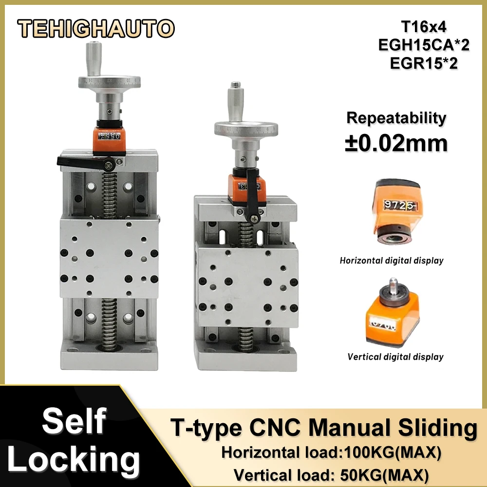 Cnc Z-แกนคู่มือดิจิตอลเคาน์เตอร์สไลด์สแตนเลสLinear Rail Stage 100Kg Linear Motion Stageแกนเดี่ยวหุ่นยนต์Xyz 1