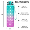 1Liter Portable Water Bottle with Straw Motivational Sports Water Bottle Leakproof Bottles Drinking Outdoor Travel Fitness Jugs 5