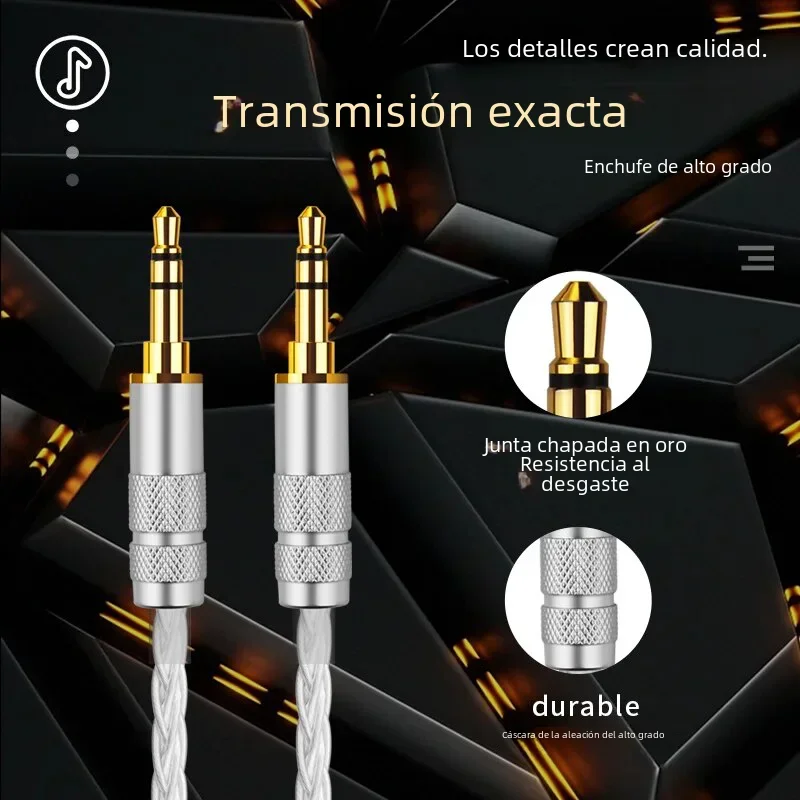 YYAUDIO-Cable auxiliar Chapado en plata Hifi Y-8, alta calidad, 7N OCC, 3,5mm, macho a 3,5mm, macho