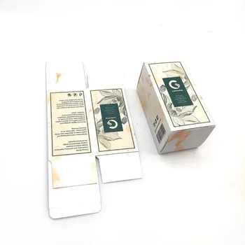 Scatole personalizzate per prodotti cosmetici a base di siero, con laminazione opaca e stampa a rilievo, adatte anche per smalti per unghie.