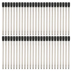 Crystal Pen Refill - Versatile Short Leads for Ballpoint Pens, Blue & Black Ink, Pack of 5/10/20/50, Ideal for School & Office Supplies (50 PCS Black Refills)