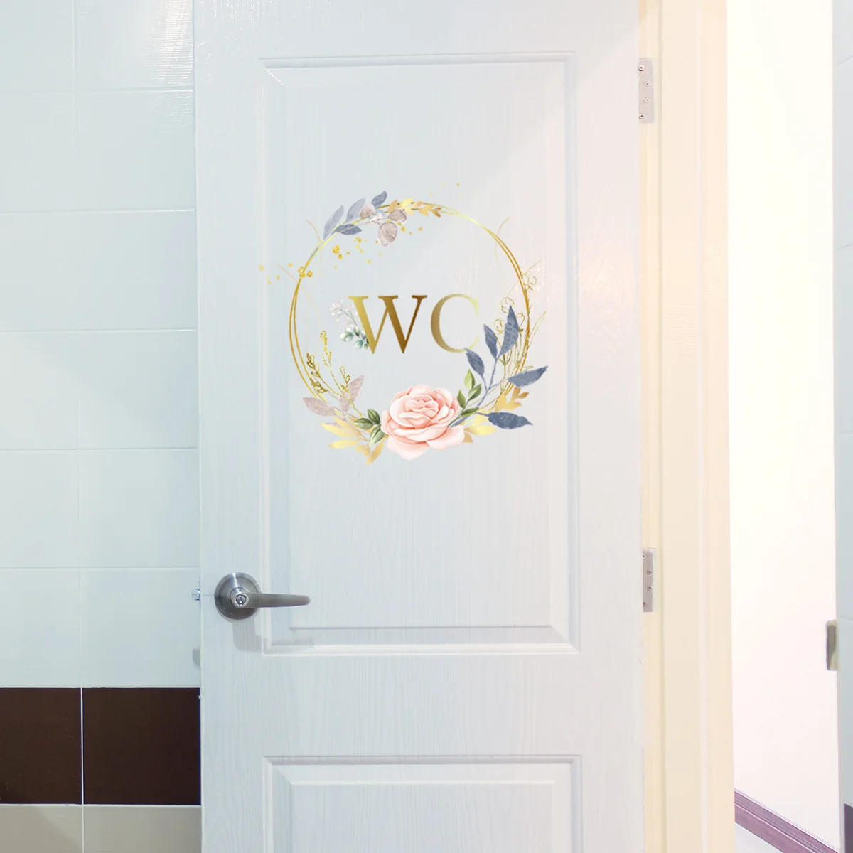 Toilet Mirror Background Wall Plant Flower Slogan Beautification Decorative Sticker Can Remove Self-Adhesive Door Sticker wall stickers toilet stickers
