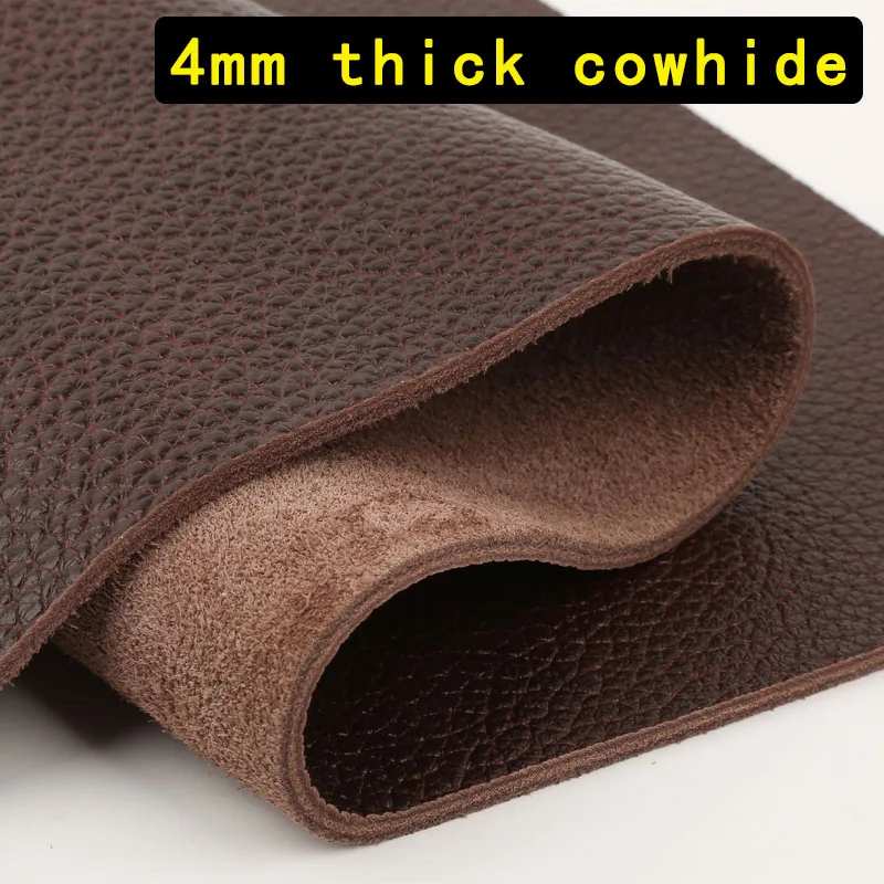 Premium Dark Brown Genuine Cowhide Leather Cushion