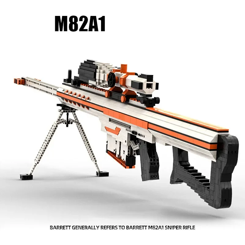 

MOC CSGO Barrett II Simov Weapon Can Launch Toy Building Block Gun Puzzle Assembly Boy Birthday Gift