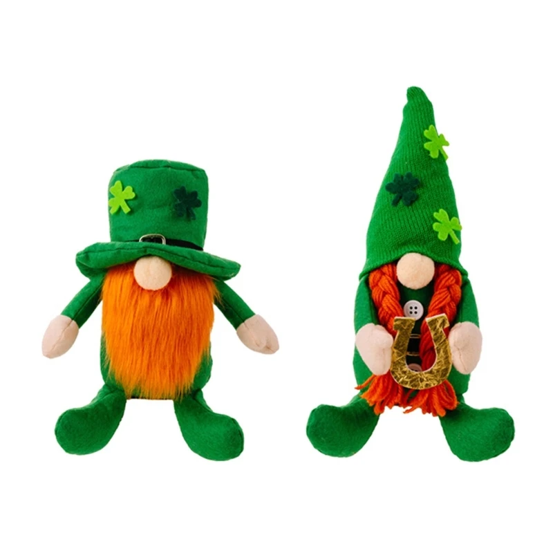 

Patricks Day Gnomes Irish Leprechaun Tomte Plush Handmade Scandinavian Nisse Elf Dwarf Home Tiered Tray Decoration