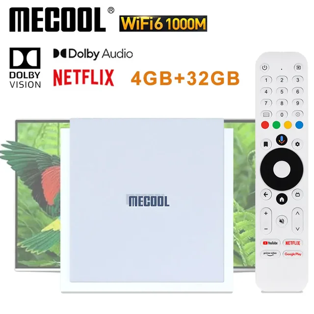 MECOOL KM2 PLUS DELUXE 32 ГБ Netflix 4K Android TV BOX Google TV Dolby Vision 4 ГБ DDR4 1000M LAN WIFI 6 IP TV Stream TVBOX