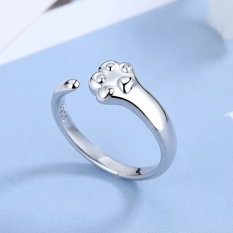 New in 925 Sterling Silver Cat Paw Rings For Women Luxury Jewelry Gift Female - PeticaDeals