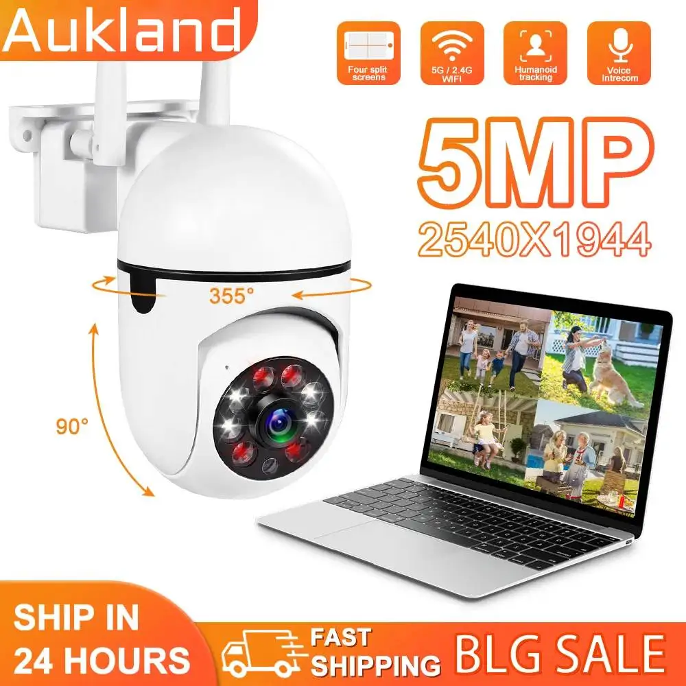 5MP HD IP Camera PTZ WiFi Surveillance Full Color Night Vision Security Protection Motion CCTV Outdoor 4X Digital Zoom Cameras