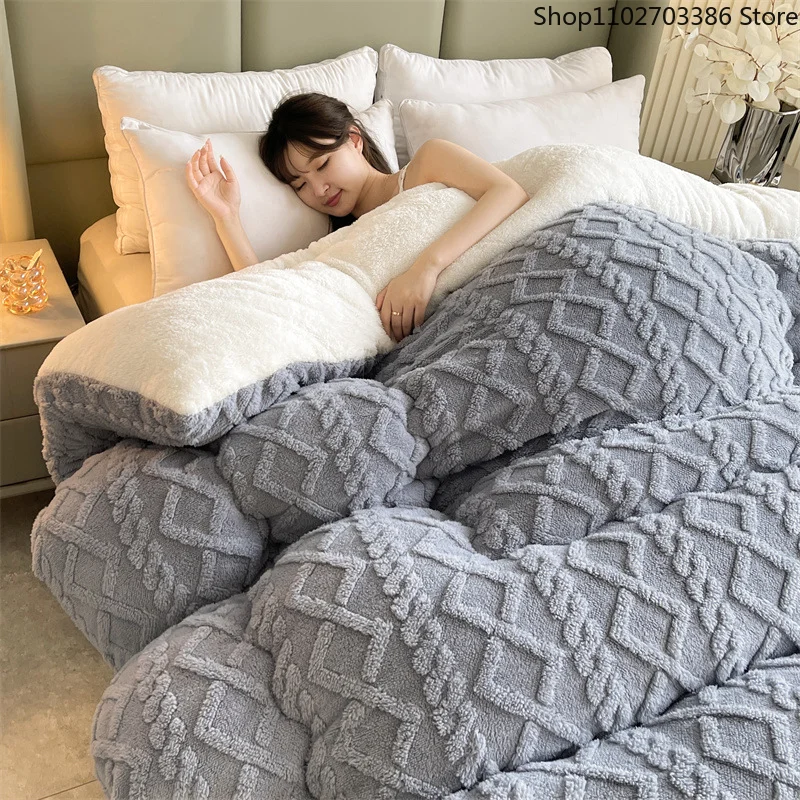 New Super Thick Winter Warm Blanket for Bed Artificial Lamb Cashmere  Weighted Blankets Soft Comfortable Warmth Quilt Comforter - AliExpress
