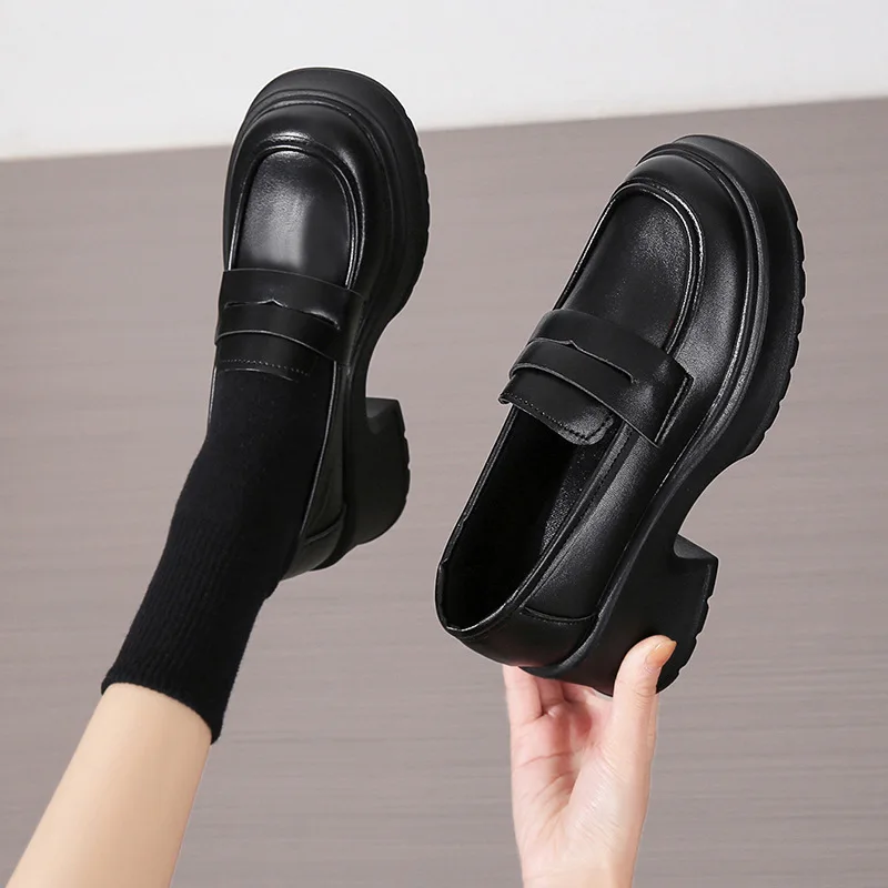 Women's Loafers Spring British Style Slip On Platform Mary Jane Shoes Woman Japanese Jk Uniform Lolita Shoes Women