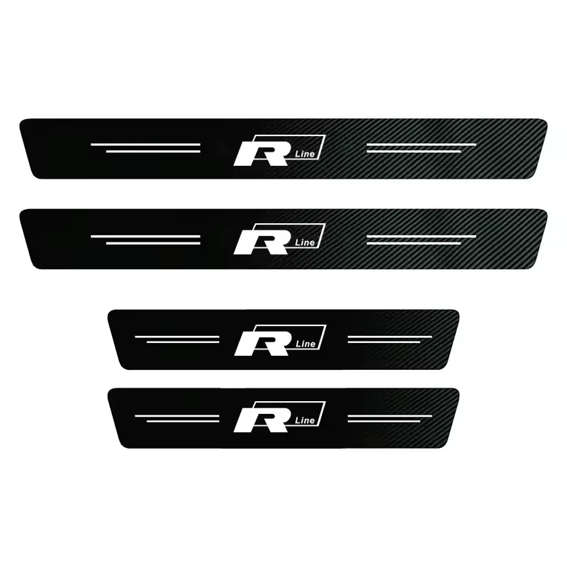 Premium Carbon Fiber Car Door Sill Scuff Plate Decor Stickers, Multiple Pack Options Available