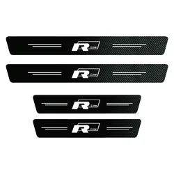 Premium Carbon Fiber Car Door Sill Scuff Plate Decor Stickers, Multiple Pack Options Available (Door - 4Pcs Rine)