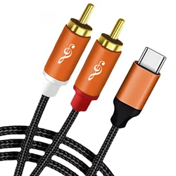 USB - C to Dual RCA Hi - Fi Stereo Audio Cable for Premium Sound Quality (Black)