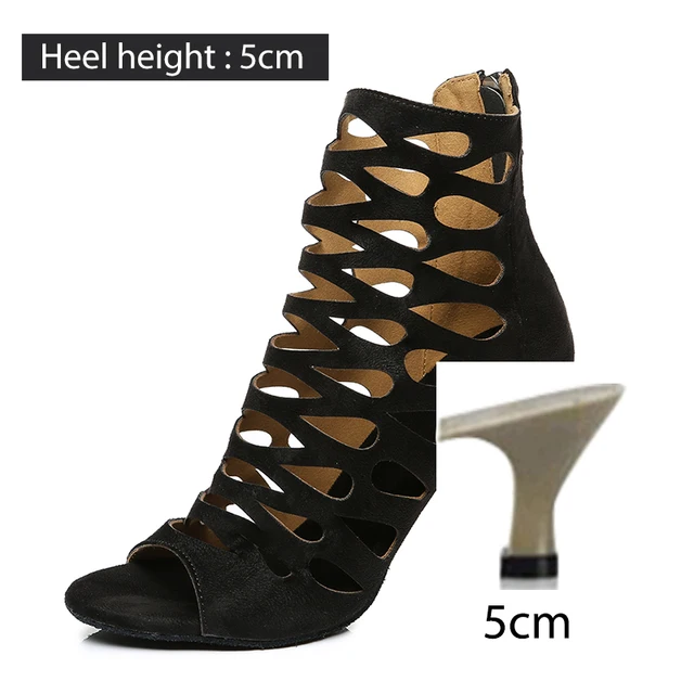 DKZSYIM Latin High Top Dance Boots Women Ballroom Dance Shoes Ladies