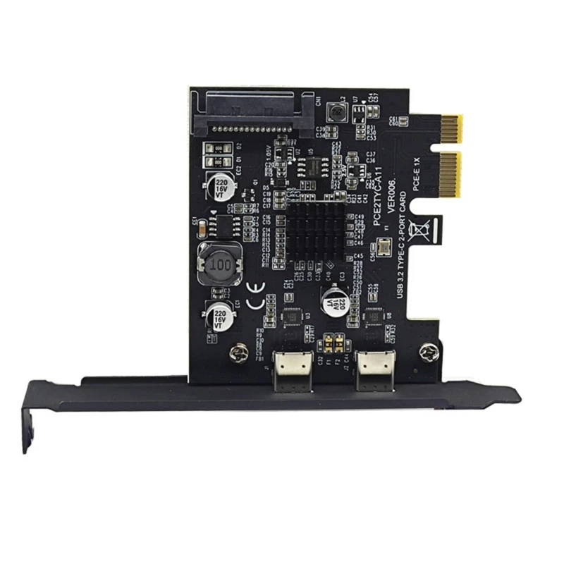 USB-C PCIe Karte Mit 5 Ports – 3x Extern (10 Gbit/s) & 2x Intern (5 Gbit/s) | Für Windows, Linux, MacOS