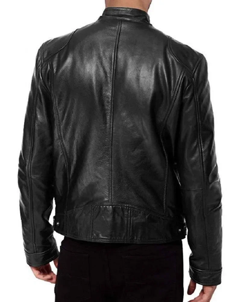 Leather jackets men's bomber motorcycle biker pu leather casual loose fit
