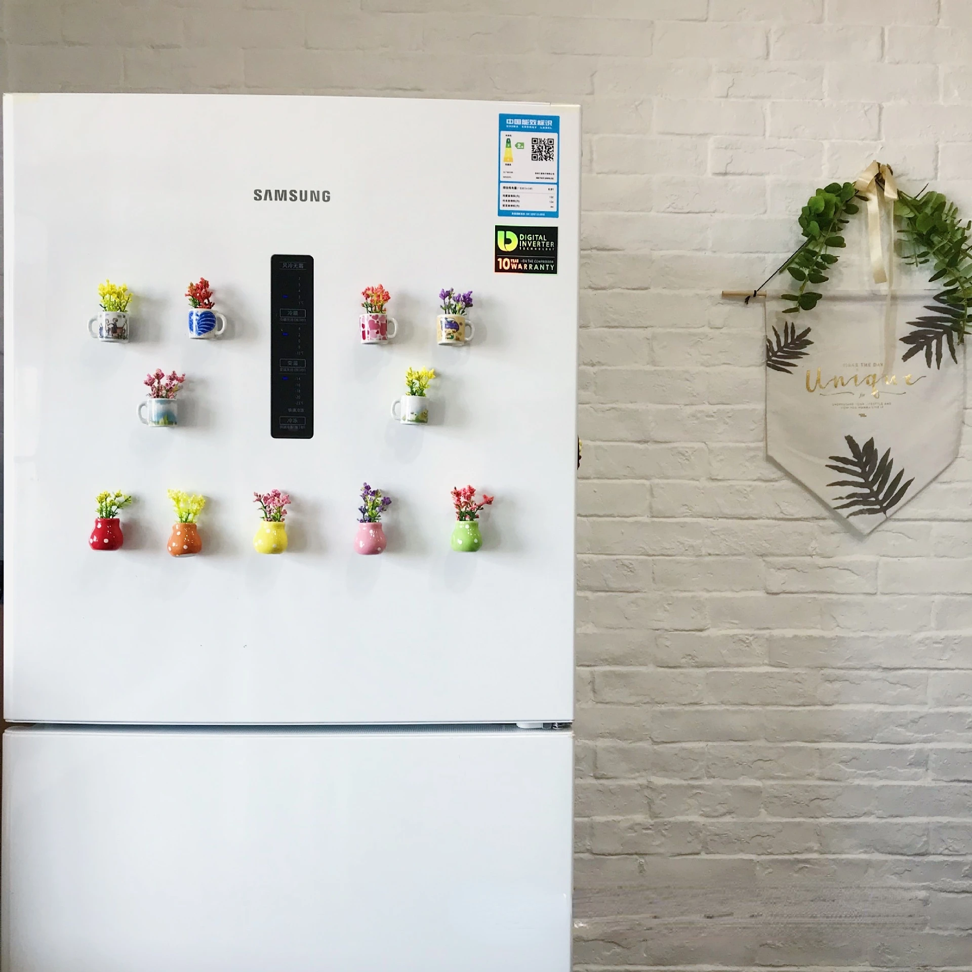 Lot 5 Aimants Frigo Mini Vases Céramique 3D Mignons Colorés Décoration Cuisine