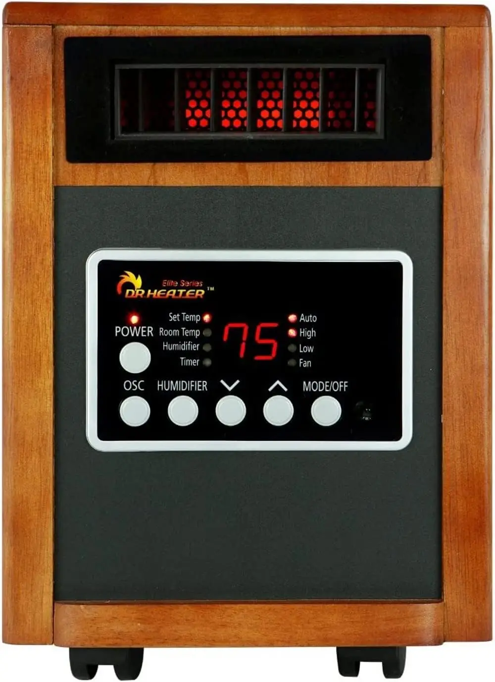 Heater DR-998, 1500W, Space Heater with Humidifier, Oscillation Fan & Remote Control (Cherry)