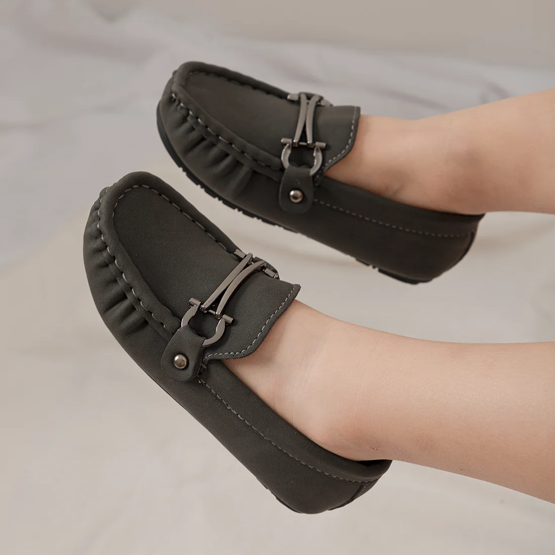 Herbst Kinder campus der Trend Kinder Jungen Sojabohnen schuhe weich besohlte rutsch feste Party vielseitige Freizeit kleid Slipper Wohnungen Schuhe – Detail 13