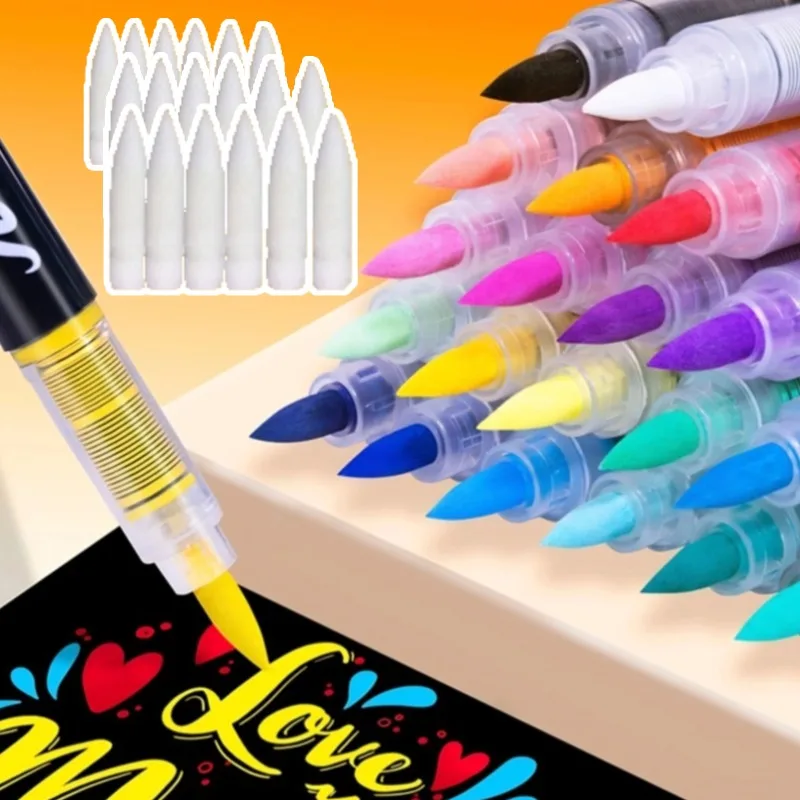 Replacement Cores for GuangNa Dual Brush Markers Brush Cores DIY for Painting Glass Art Stationery Apply to 8101/8102/8106/8201/