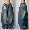 American Fashion Joker Washed Vintage Loose Jeans Women Street Y2K New Hip Hop Old Oversized Wide-leg Pants Unisex Mopping Jeans 6