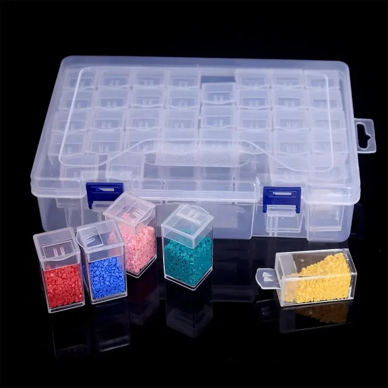64/32 Compartments Plastic Storage Box Diamond Painting Beads Storage Box DIY Handicrafts Storage Jewellery Box storage box,diamond painting storage box,storage container,plastic storage box,jewelry box