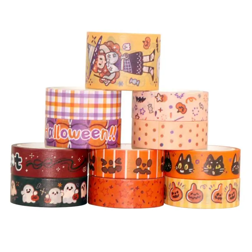 11 Pcs/Set Halloween Washi Tape DIY Diary Album Journal Scrapbooking Decoration Hallowmas Stickers Washi Tape Set