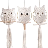 Handmade Cotton Thread Wall Hangings Decorations Wovened Owl Macrames Wall Hangings Pendants Ornament 1