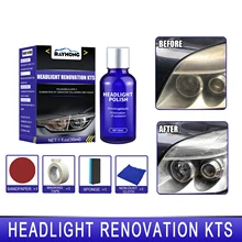

30ml Headlight Restoration Kits Scracth Remover Car Headlight Polish Repair Tools with Sandpapers Cloth Sponges Masking Tapes