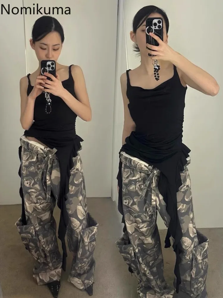 

Sexy Korean Woman Dress Slim Waist Tunic Split Summer Robe Femme 2024 Vestidos De Mujer Ruffles Harajuku Irregular Y2k Dresses
