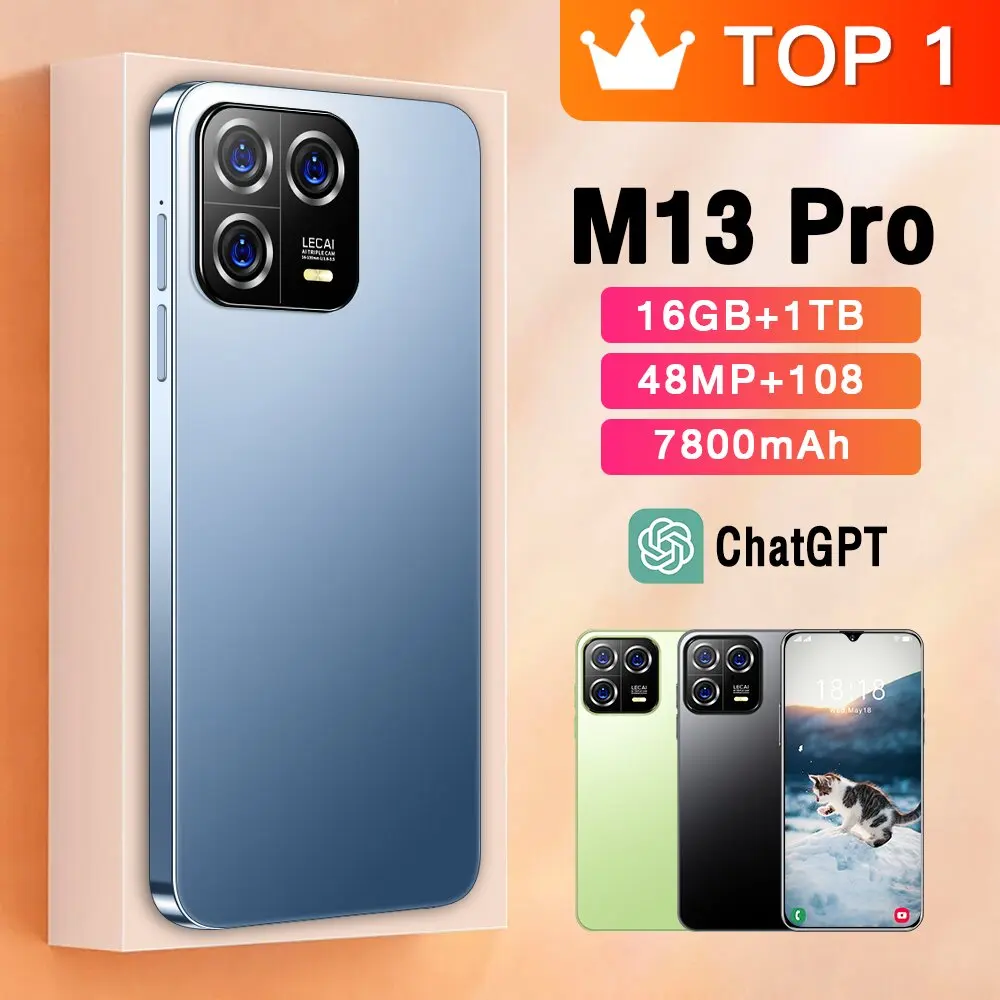 Brand-New-M13-Pro-Smartphone-Android-7-3-Inch-HD-Full-Screen-16GB-1TB ...