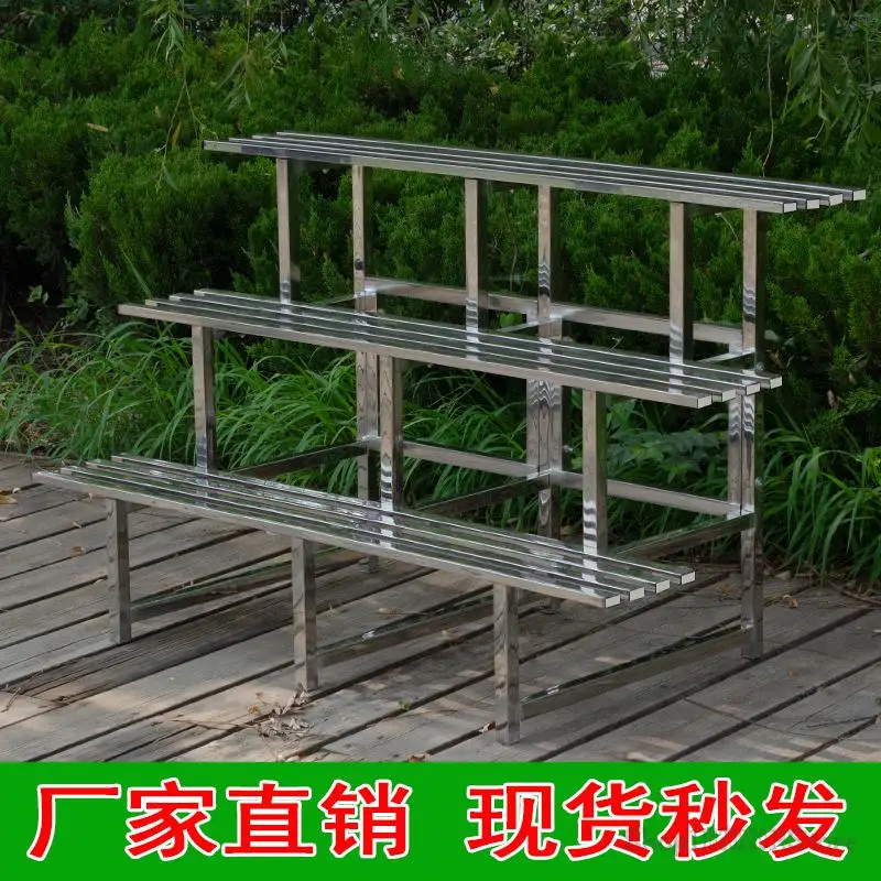 Multi-layer Ladder Stainless Steel Flower Rack Balcony Outdoor Fleshy Anti-corrosion Storage Rack Green Rose Special Price