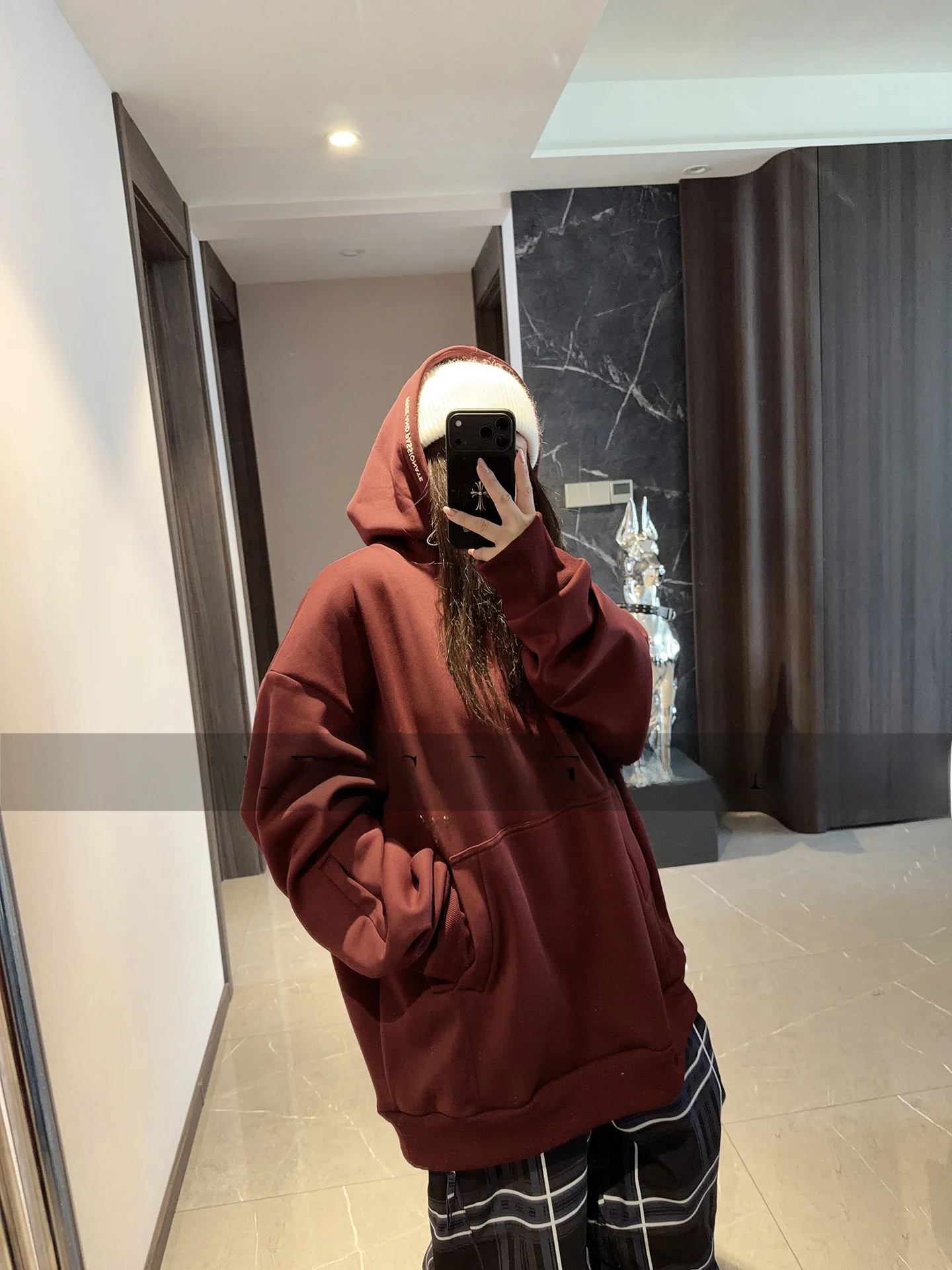 보켄 레드 플리스 안감 방수 스키 스웨트셔츠 슬리밍 루즈핏 프리스타일 듀얼 보드 보온 아웃도어 겨울 스포츠 기어