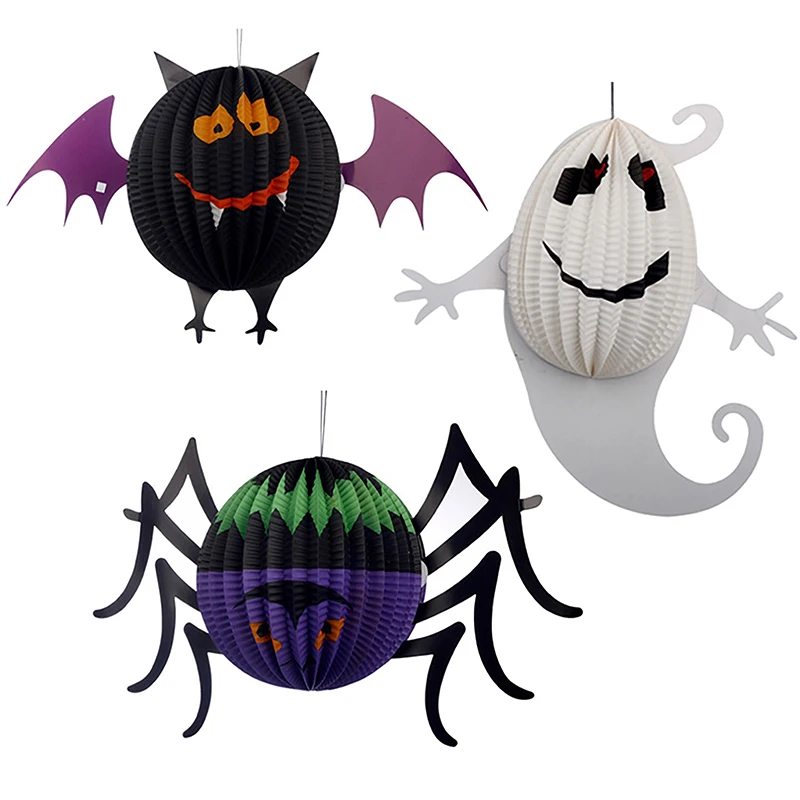 

Halloween Hanging Decorations Bat Ghost Spider Pumpkin Honeycomb Pendant Ornament for Horror Halloween Party Decoration