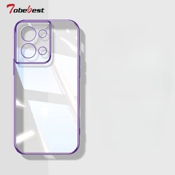 Sleek Transparent Silicone Case with Square Frame for OPPO Reno - Soft and Durable Back Cover (PURPLE)