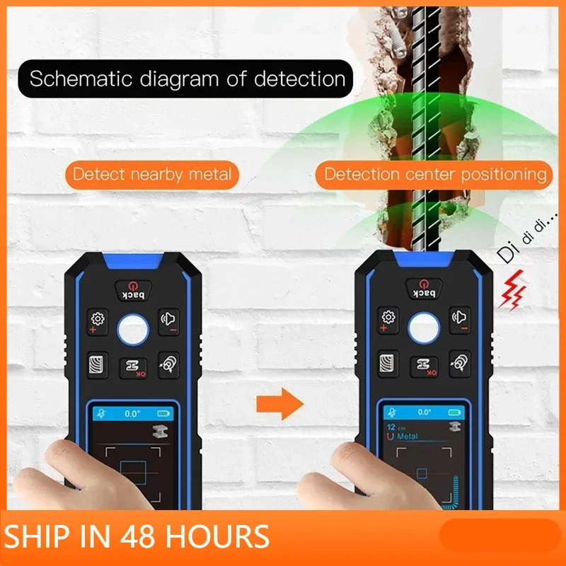 

Digital Wall Scanner Ferrous Metal Copper Wood PVC Tube AC Cable Live Wire Wall Detector House Decoration Diagnostic-tool