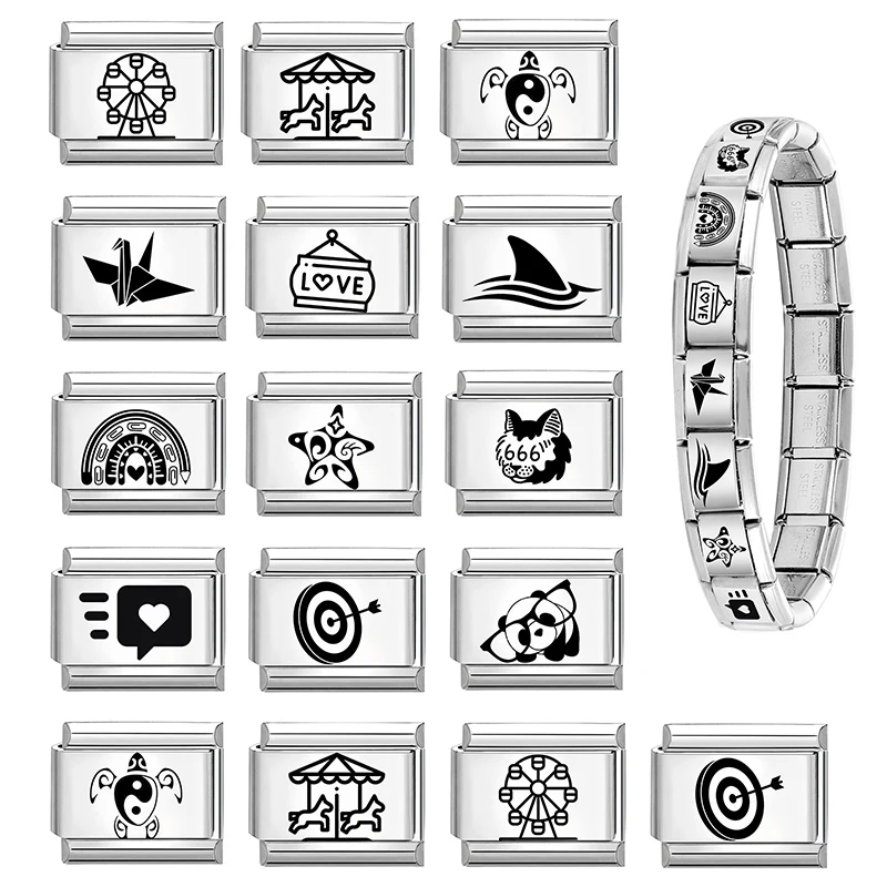 Creative Laser Engraving Ferris Wheel Accessory Stainless Steel Bracelet