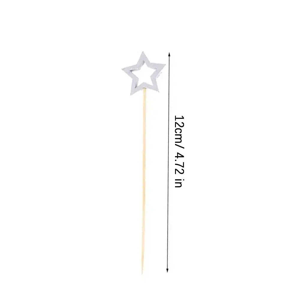 50Pcs Hollow Star Bamboo Skewers Disposable Insert Stick Toothpick Buffet Fruit Cocktail Decor Picks Christmas Party images - 6