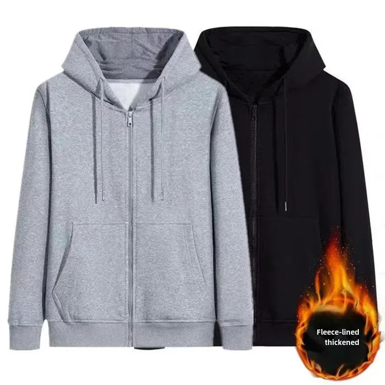 Men's Fleece Jacket Men's Spring and Autumn Wear Plus Velvet Thickening Sports Fleece Top Jacket main image 1