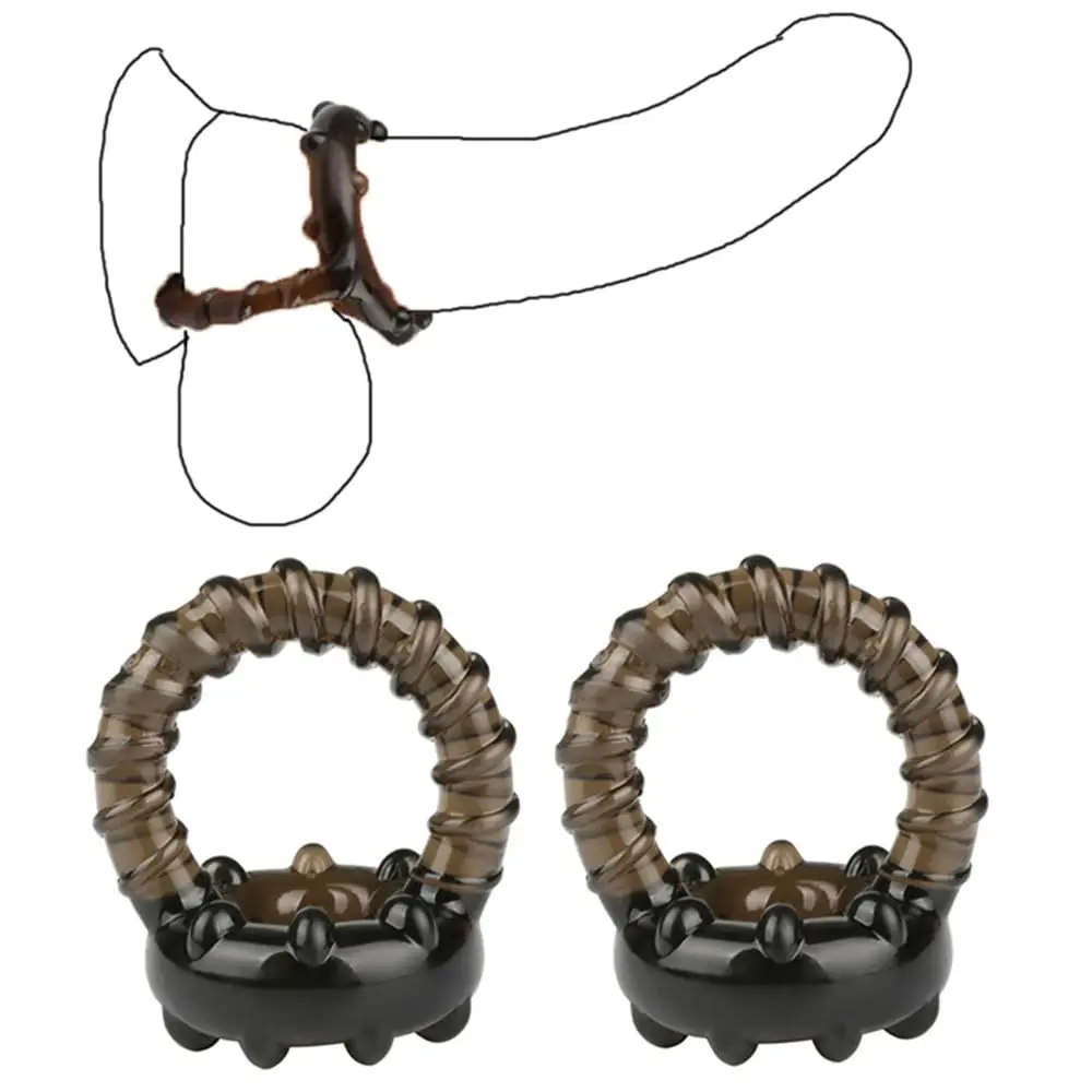 2 Pcs Penis Ring Cock Ring for Men Delay Ejaculation Erection Enhance Sex Toys for Couple Sex Toys Penisring Cockring Men M