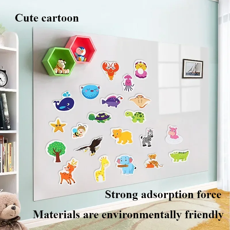 Magnetic Fridge Magnets 12pcs Animal Fridge Magnet Fish and Crab Wooden 3D Cartoon Sticker Toy