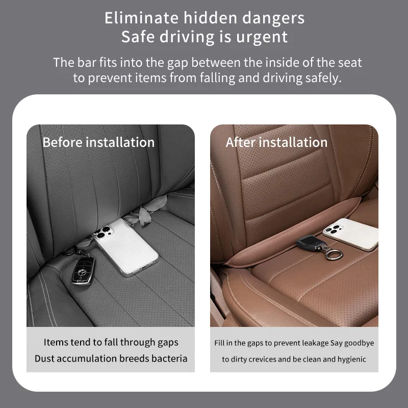 Car Seat Gap Filler - Universal Elastic PU Dustproof Interior Accessories (Set of 2)