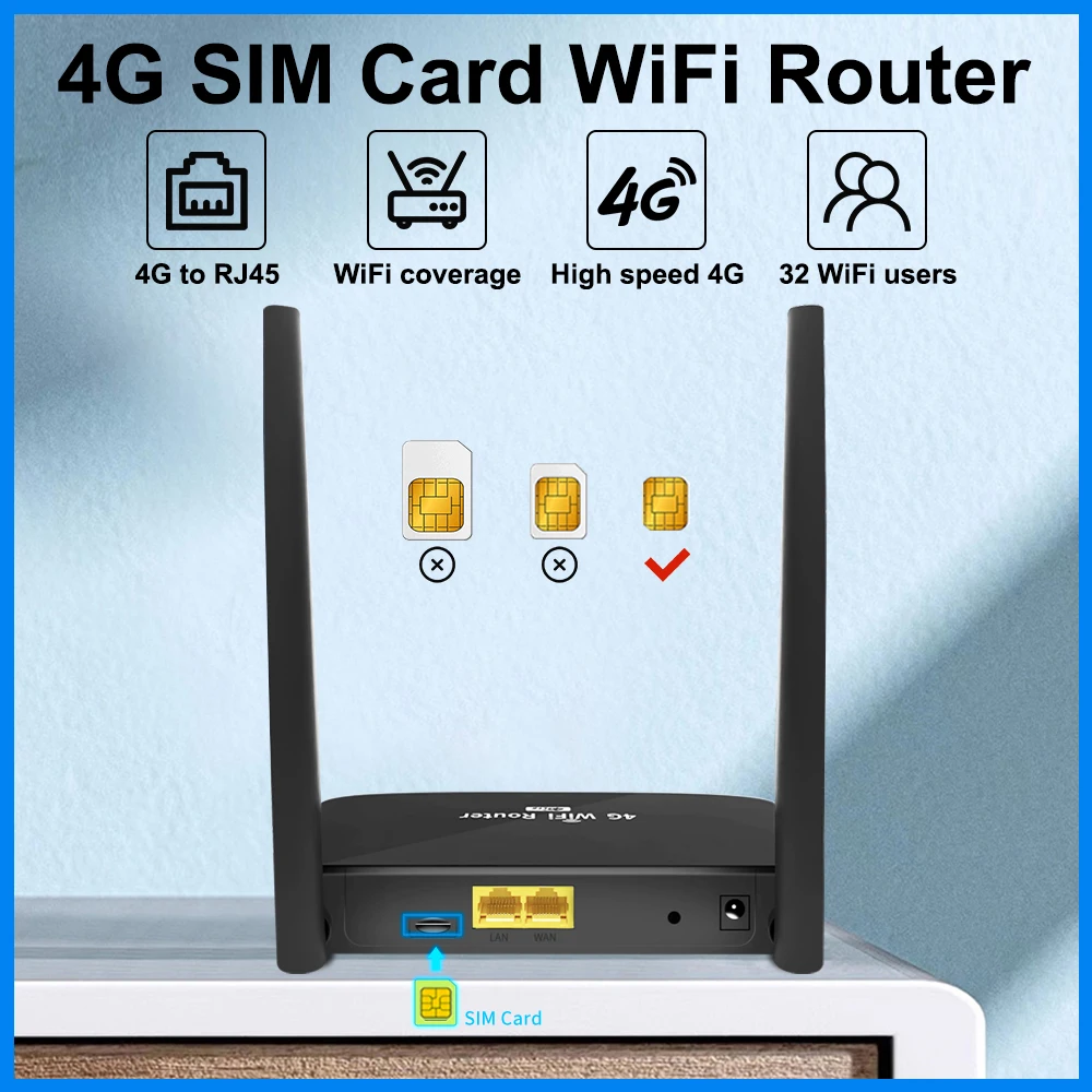 Roteador Wifi sem Fio Portátil para a Coréia do Sul Compartilhamento de Antena Cartão Sim 4g Lte Modem Ec200aeuha Lan 2.4ghz 4ghz 300mbps - Imagem 4