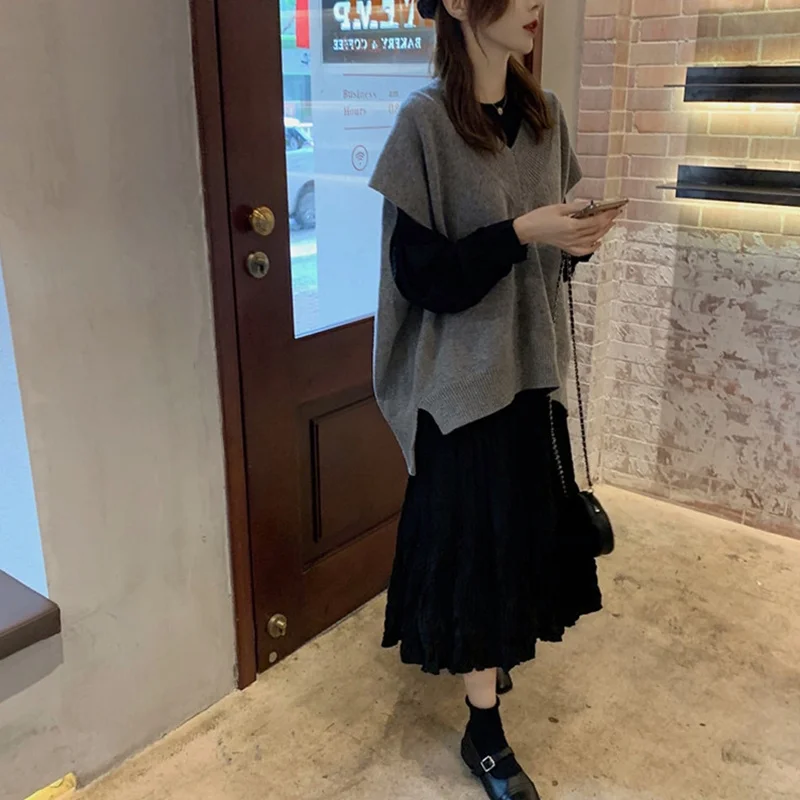 

Women's Spring and Autumn 2023 New Fat Sister Show Thin Belly Cover Dress Son Foreign Air Age Reduction Two Piece Suit Commuting