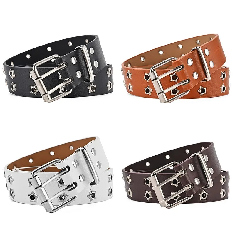 Cinto masculino de metal com novo estilo, moderno e minimalista, com fivela versátil, ideal para usar com jeans e outras peças femininas._voghion.com